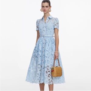 Self-Portrait Blush Floral Midi Dress